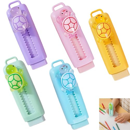 Einziehbare Radiergummis,5 Stück Push Pull Radiergummi Lustig Radiergummi Tierradierer für Kinder,Schüler,Studenten Büro für Kindergeburtstag,Party Schule