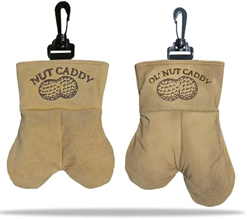 2pk Combo Nut Caddy Golf Ball Pouch Men Holds 5 Balls Tees Bag