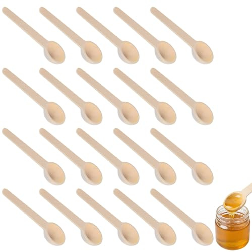 20 Piece Small Wooden Spoon, Salt Spoon Mini Wooden Spoons Wood Cooking Spoons Set, Suitable for Honey Seasoning Spice Jars Kitchen Utensils