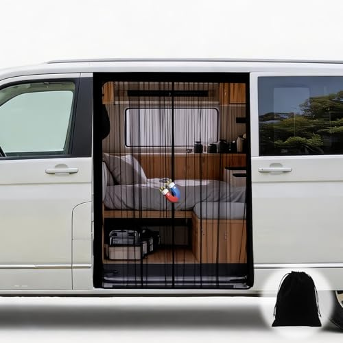 ZATOOTO Zanzariera Magnetica per Van Porta Scorrevole 150 x 110 cm | Protezione Insetti, Compatibile Con Benz Vito, Vw Transporter E California, Ottima Ventilazione, Montaggio Rapido
