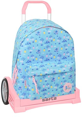 Stich Wave 774 Schulrucksack, ergonomischer Rücken, mit Trolley Safta Evolution, ideal für Kinder verschiedener Altersgruppen, bequem und vielseitig, Qualität und Widerstandsfähigkeit, 33 x 15 x 42 cm