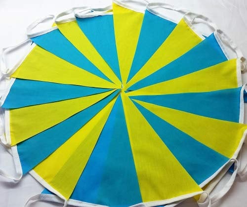 Pink Tulip Tour De Yorkshire Fabric Bunting 5mtrs/17 ft Single PLy Blue Yellow