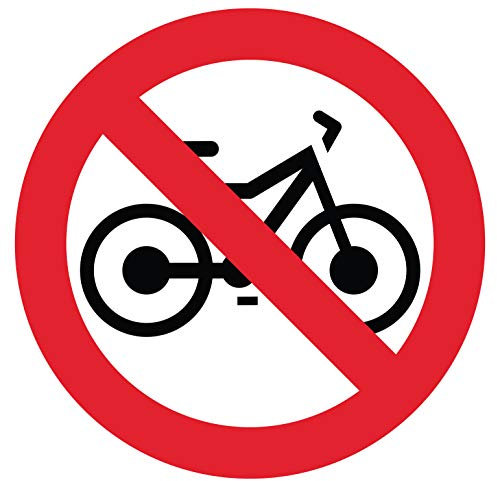 Autocollant Stickers Interdit au vélo Diamètre 8x8cm