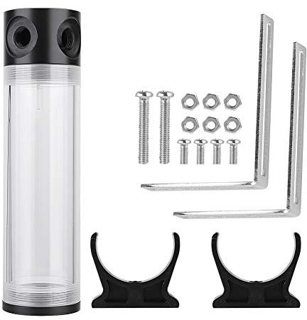 Wasse rkühlbehälter, 190 mm / 240 mm / 300 mm / 400 mm * 50 mm Durchmesser POM-Zylinder-CPU-Wasserkühler-Reservoirsystem Kühlkörper-Kit für PC-Computer(190 mm)