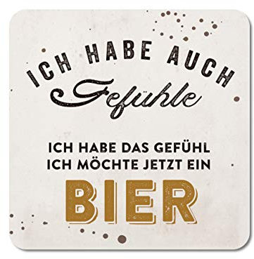 Interluxe leuchtende LED Untersetzer - Ich Habe auch Gefühle - witzige Bierdeckel mit Beleuchtung