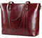 S-ZONE 15,6 Sac en Cuir pour Ordinateur Portable pour Femmes Sac à Bandoulière Grand Fourre-Tout de Travail avec Compartiment Rembourré