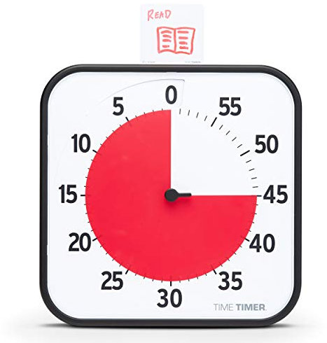 Time Timer Original Large, 30x30x4cm - Minuterie Visuelle de 60 Minutes Magnétique - Compte à rebours de la Salle de Classe ou de la réunion pour Enfants et Adultes (Noir)