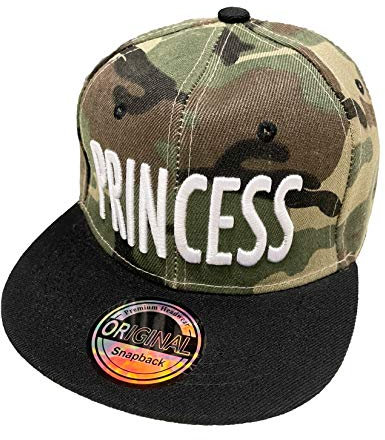 J26 Prince & Princess Brother & Sister Snapback Set USA Cap Kappe Basecap Mütze Trucker Cappy Kult Partner Look Geschwiter (Princess Camo)