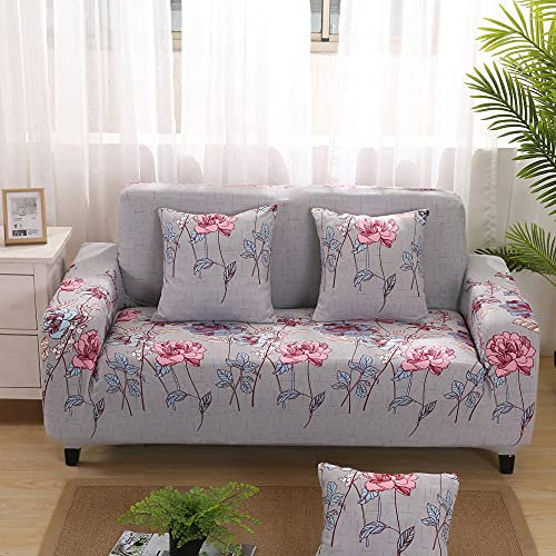 LNXSESN Sofa Cover Blush Pink Rose Sofa Covers Soft Spandex Sofa Protector Stretch All-match Sofa Protectors from Pets Modern Adjustable Couch Covers Universal Thick Settee Covers 4 Seater
