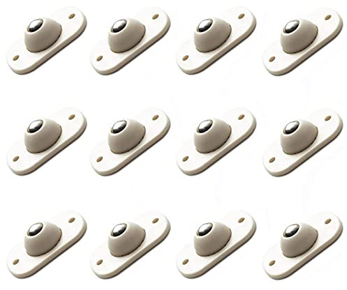 12 Stück Kugelrollen Möbelrollen, Transfer Rollen Kugel Metall Lagereinheit Rollen Klein Nylon Möbelrollen Transfer Bearing Möbelrollen Flach Ball Roller für Kleinmöbel Mülleimer Box