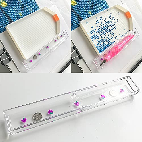 DPXWCCH Diamond Painting Tray Minder Fruit Style Beads Tray Point Drill Pen Holder for 5D Diamond Art Tool Magnetic Minder (Grape)