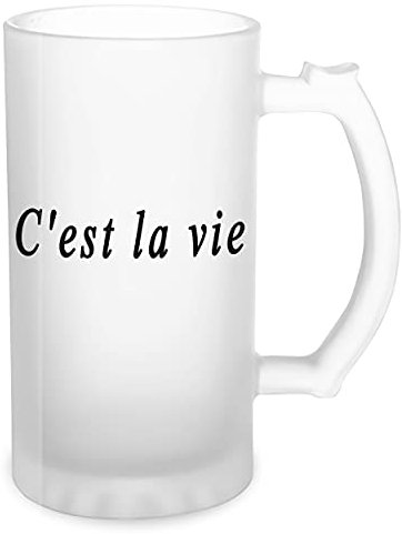 C'est La Vie Transparent Beer Mug Stein 500ml