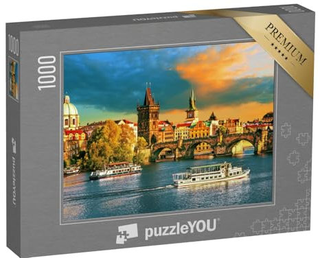 puzzleYOU: Puzzle 1000 Teile „Prag an der Moldau, Tschechien“ – aus der Puzzle-Kollektion Prag, Europa