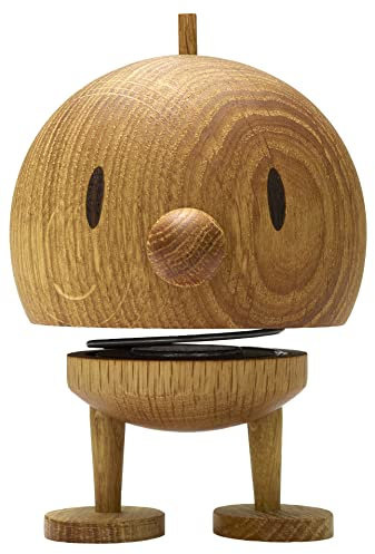 Hoptimist Bumble, Holzdeko, Wackelfigur & Glücksbringer aus Holz, Deko Skandinavisch, Deko Wohnzimmer, Büro & Schreibtisch, Tolle Kleine Geschenke, 7,5 x 8,5 x 10,7 cm, Medium, Oak