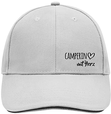 huuraa Cappy Mütze Camperin mit Herz Unisex Baseball Cap Dark Grey/White mit Motiv für die tollsten Menschen Geschenk Idee für Freunde und Familie