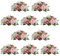 NUPTIO Kunstblumengestecke für Tische - 10 Stück Staubblaue & Weiße Kunstblumen Rosen Kugeln 24cm Durchmesser - Seidenimitat Rosengesteck für Hochzeit Party Tafelaufsatz Tischdekoration