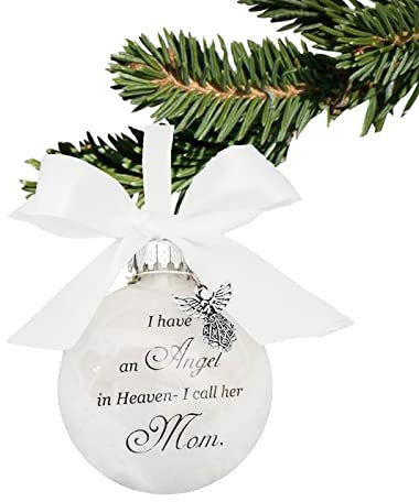 Weihnachten Gedenkkugeln Ornamente Feder Ball Ich habe einen Engel im Himmel mit kleinem Engel Weihnachtskugel Ornament Mama Papa hängende Dekoration