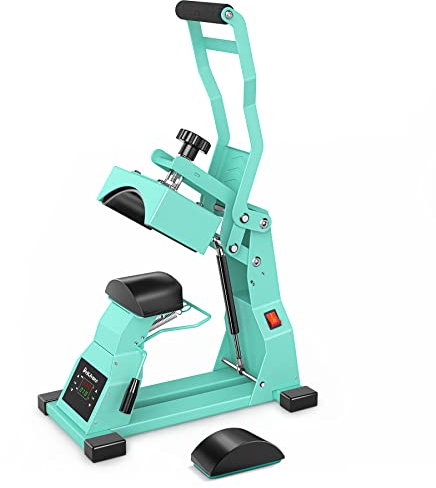 Máquina de prensa de calor para tapas con 2 placas intercambiables (6.7 x 3.8 pulgadas, 6.7 x 2.5 pulgadas), prensa de calor para sombreros recubiertos y proyectos de alta sublimación y planchado