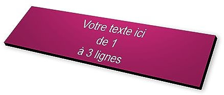 Plaque gravée Boite aux Lettres autocollante 10x2,5cm STANDARD personnalisable - 1 à 3 lignes sans frais supplémentaires bordeaux