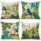 Qiaoqoo 4er Set Kissenbezüge 60x60cm Samt Tropischer Regenwald-Grün-Flora-Dschungel mit unsichtbarem Reißverschluss Kissenbezug Sofa Schlafzimmer Wohnzimmer Auto Zuhause Dekoration Kissenhülle