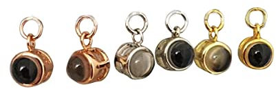 ZXH Pendentif Projection Photo Personnalisé,Argent 925,pour Femme,Homme,Cadeau d'anniversaire De Noël Et De La Saint-Valentin,pour Bracelet, Collier,Porte-clés,Bijou (Or)