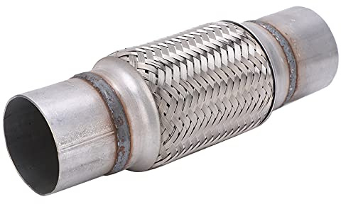 Tresse Echappement 55Mm,Tuyau Flexible D'échappement Tuyau D'échappement 2.5x10in Tuyau Flexible D'échappement en Acier Inoxydable ondulé Tube de Joint Flexible pour Camions de Voiture