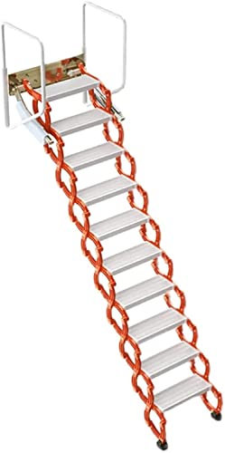 MILIPA Dachbodenleiter - Aluminium - Dachboden-Treppe - rutschfeste klappbare herunterziehbare Teleskopleiter