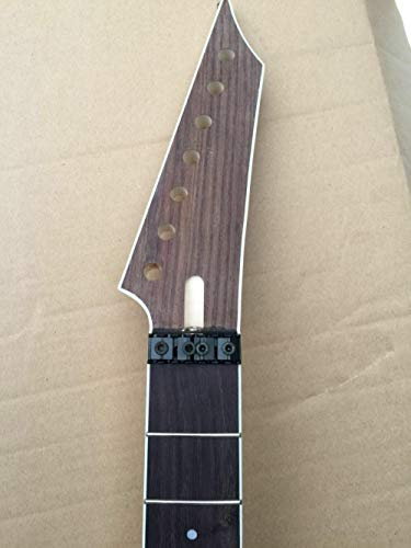 CAZARU Érable inachevé 24 frettes 7 Cordes Manche de Guitare électrique Touche en Palissandre écrou de Blocage