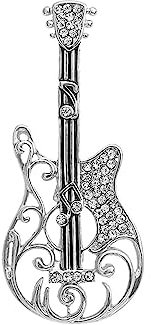 Broche en strass en forme de guitare personnalisée Hip Hop pour fête, banquet pour femme et homme, tendance, délicat, épinglette pour costume, chemise, cérémonie, vêtements, accessoires, bijoux