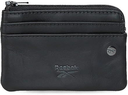 Reebok Switch Portefeuilles et Porte-Monnaie en Cuir de Vachette, Noir, Bleu et Cuir., Noir, Talla única, Porte-Monnaie