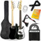 3rd Avenue 3/4 Size Mini Electric Bass Guitar Beginner Pack Kit with 15W Amplifier, Bag, Cable, Strap, Stand and Spare Strings – Black