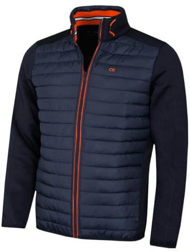 Calvin Klein Mens CK Hybrid Golf Jacket - Navy/Orange - M