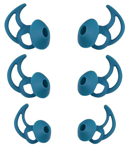 WKYMY Ear Bud Pads Replacement Ear Tips Silicone Earbud Tips Compatible with Bose Quietcomfort and Sport Headphone Rubber Tips Earbud Covers Eartips 3 Pairs S M L Blue