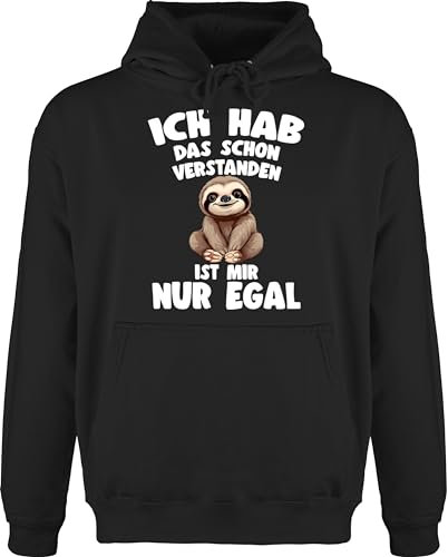 Hoodie Herren Pullover Männer - Ich hab das schon verstanden ist mir nur egal I Lustiger Spruch Faultier - 4XL - Schwarz - pulli mit sprüchen sloth motiv lustige sprüche fun-kapuzenpullover