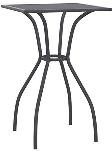 Coavain Gartentisch im Freien Anthrazit 50x50x72 cm Stahlgitter Trendige Multifunktionstisch Langlebige Materialien Balkontisch Platzieren für Getränke Snacks Innentisch Stabiler Rahmen