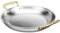 CKSEKD Spanish Paella Pan, 304 Stainless Steel Hand Hammered Non Stick Seafood Paella Pot with Dual Handle for Homes Or Restaurants,32cm,Silver