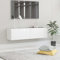 Gecheer Meuble TV flottant suspendu avec 2 compartiments en bois contreplaqué blanc brillant 120 x 30 x 30 cm