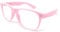 WS UK Kids Clear Lens Glasses with UV400 Protection - Unisex (Light Pink)