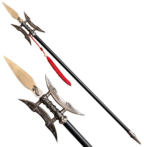 LQZJG Metallspeer, aus dem Alten China, Der Tag des Bildes Halberde, zweischneidig, 147 cm, Sammlung, Geschenk geben