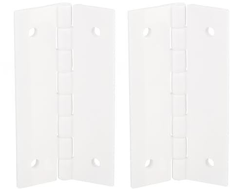 sourcing map 2Pcs Acrylic Hinges, 3 x 1.77 Inch Hardware Folding Hinges Piano Hinges with Mounting Hole for Case Box Handicrafts, White