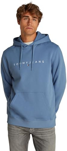 TOMMY JEANS Herren TJM Reg Linear Logo EXT Dm0Dm20746 Pullover Hoodie, Blue (Colorado Blue), L