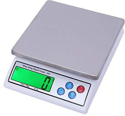 DDKYHU Báscula de Cocina Digital de 0,1 g, Pantalla LCD electrónica de Alta precisión, báscula de Alimentos para el hogar con Pilas, Medicina para Hornear (Capacidad: 30 kg/1 g) (15 kg/0,5 g) ()