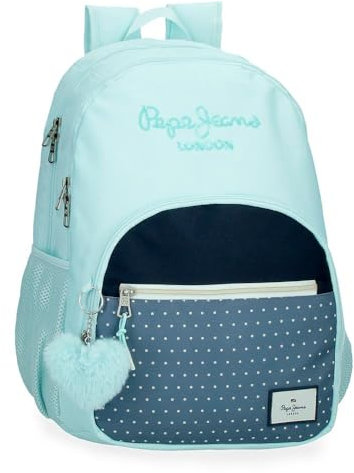 Pepe Jeans Dalma Mochila Escolar Doble Compartimento Azul 32x44x22 cms Poliéster by Joumma Bags