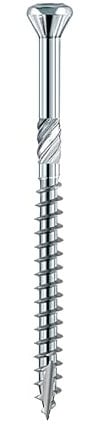 HSeasy Terra Inox TX 25 Terrassenbauschrauben 5 x 50 mm aus Edelstahl C1, 200 Stk. - Edelstahlschrauben zur Befestigung von Holzbodendielen, Mit Fräsrippen