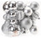 Sea Team Confezione da 36 palline di Natale con lacci, 40 mm, 80 mm, palline di Natale in plastica infrangibili, decorazioni da appendere per albero di Natale, matrimoni e feste. Argento