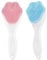 COMNICO 2 Stück Manuelle Gesichtsschrubber Silikon Gesichtsreinigungsbürste Weichen Borsten Peeling Bürste Gesicht Massagegerät Tiefenreinigung Gesichtspflege (Blau, Rosa)