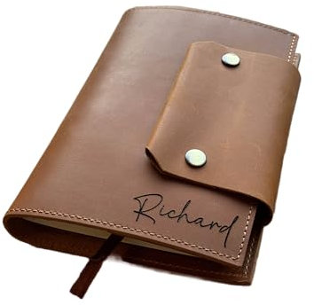 Wilden Personalised Leather Journal | Refillable Vegetable Tanned Genuine Leather | Handmade Notebook in Gift Box | Custom Gift Set