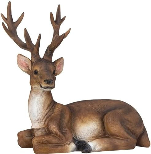 Geschenkestadl Hirschfigur liegend 29,5cm groß Dekofigur Figur Winterdekoration Weihnachten Dekoration