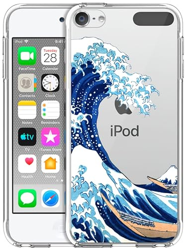 GlamCase Transparente Schutzhülle für iPod Touch 7. / 6. / 5. Generation – Das große Wellen-Design, langlebig, transparent, stoßfest, Designer-Schutzhülle für iPod Touch 7/6/5