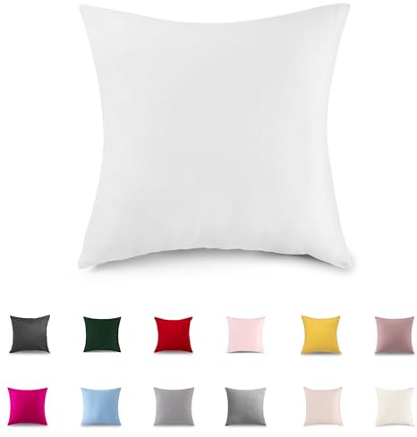 ATsense 2er Set Kissenbezug 30x30 cm - 100% Baumwolle, Weiß Kopfkissenbezug Weich und Hypoallergen, ÖkoTex Zertifiziert, Kissenhülle mit Reißverschluss für Allergiker Geeignet